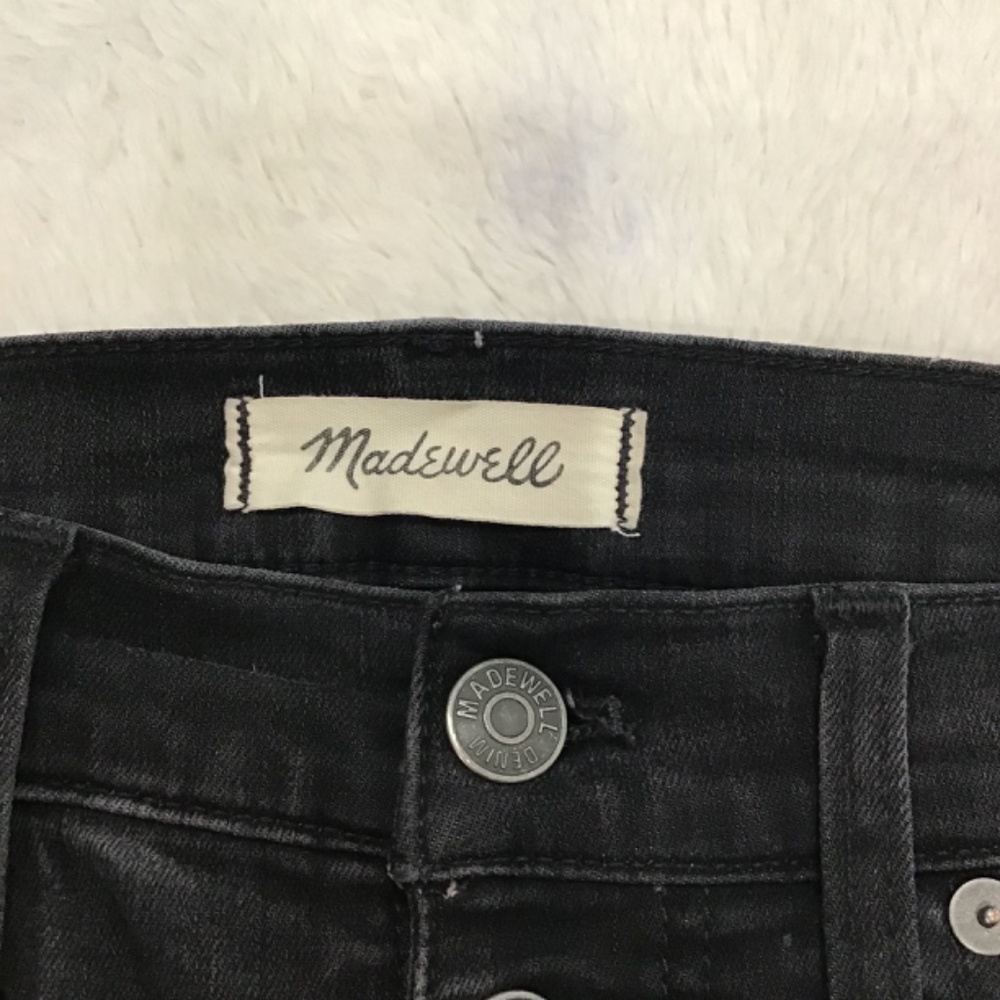 Madewell Women Size 25P 10” High-Rise Skinny Jeans Berkeley Black Button Fly - Picture 6 of 12